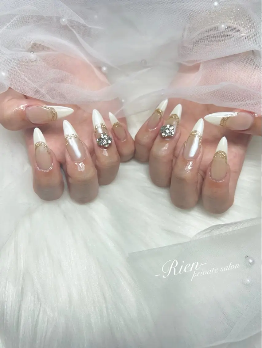 ネイル 長さ出し ネイルチップ ハンドネイル -Rien- プライベートサロンのネイルデザイン