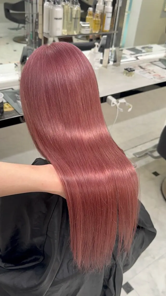 ロング ヘアカラー トリートメント ♥️韓国風透明感 暖色misa♥️のヘアスタイル