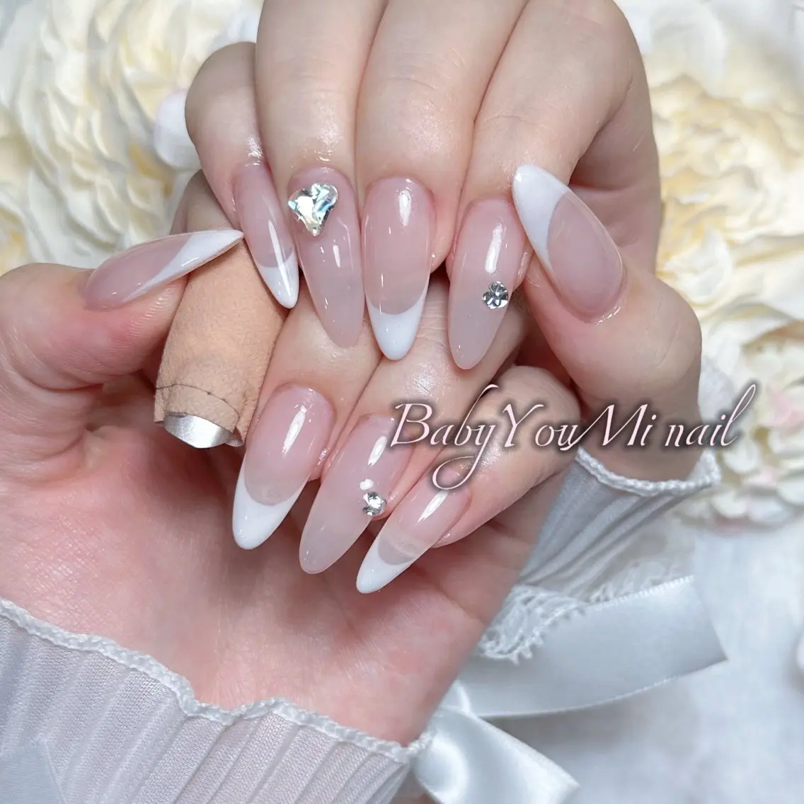 ネイル オーロラネイル チークネイル 成人式 フットネイル フレンチネイル ハンドネイル BabyYouMi nailのネイルデザイン
