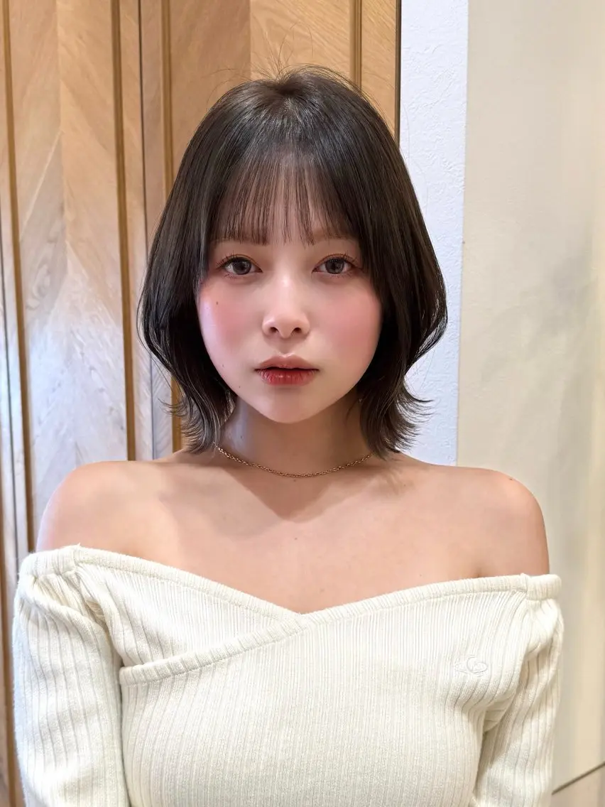 ショート ボブ くびれヘア 新宿/韓国ヘア kurea🎀のヘアスタイル