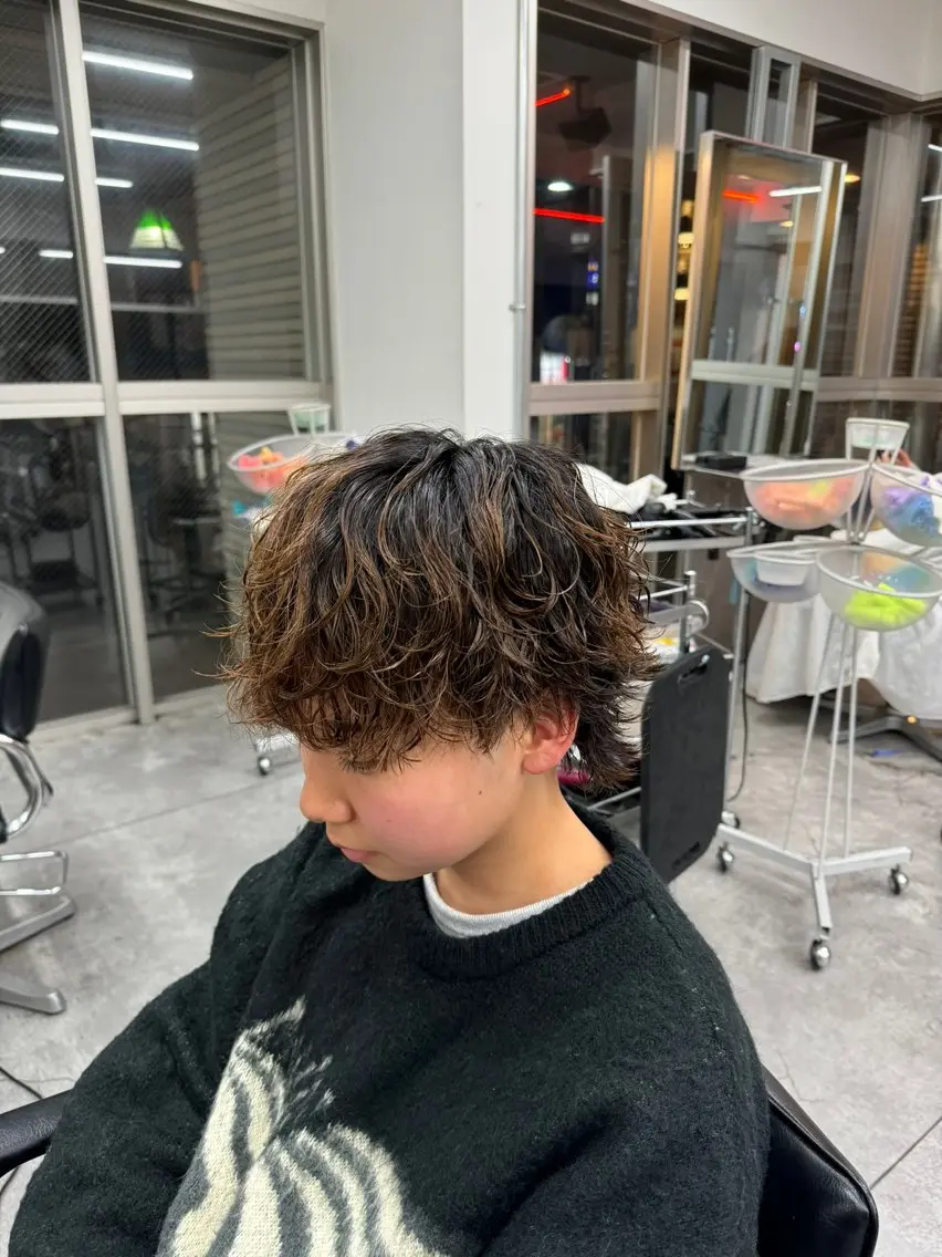 ショート カラー パーマ メンズ パーマ 🔥漢髪特化メンズ マネージャーYUKIのヘアスタイル