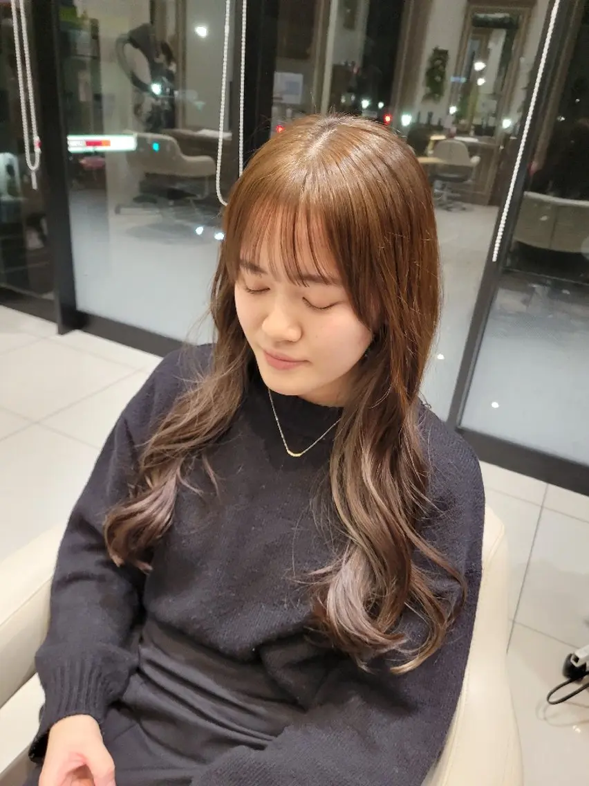 ロング カラー オリーブカラー メンズパーマ 渡辺将功のヘアスタイル