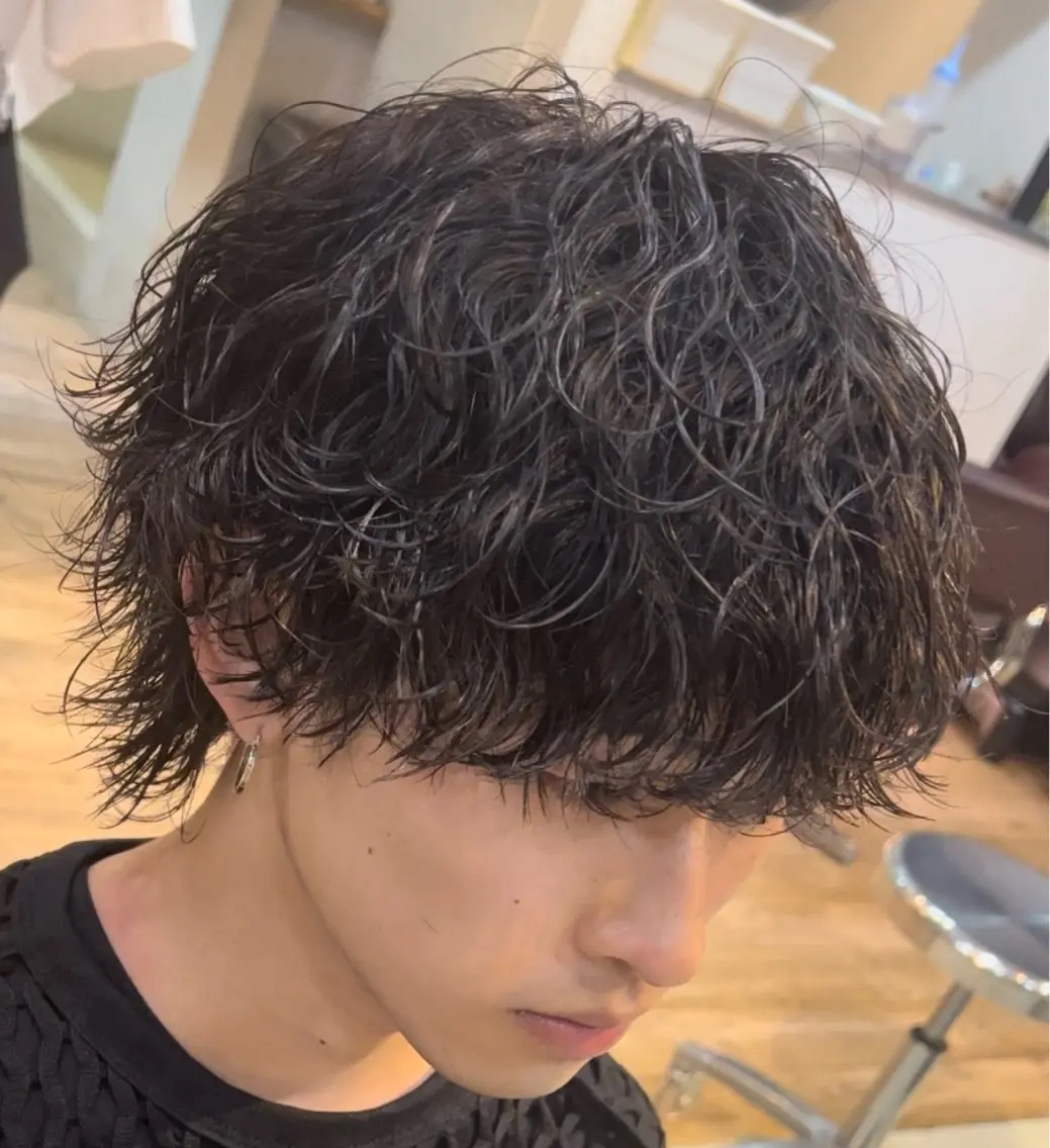 セミロング パーマ ヘアアレンジ メンズ fifth 石川 凪のヘアスタイル