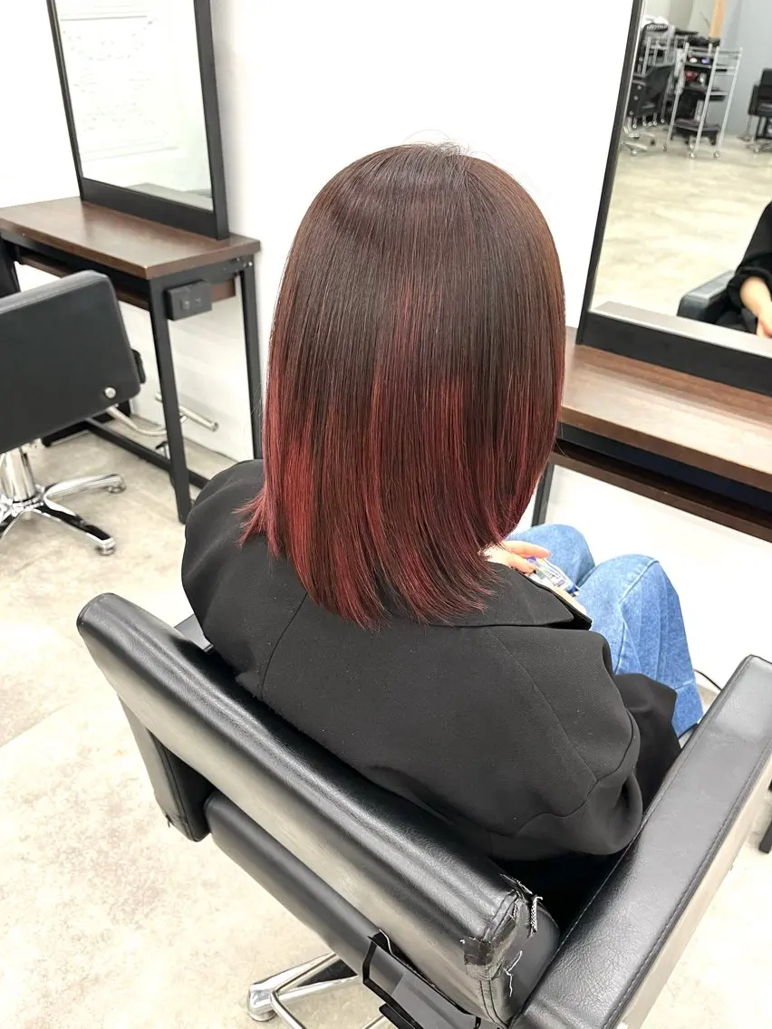 ミディアム ヘアカラー トリートメント 縮毛矯正/髪質改善 /艶髪特化/こうめいのヘアスタイル