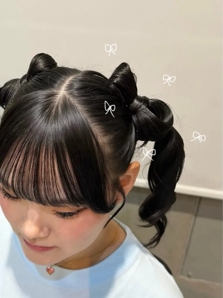ミディアム カラー パーマ ヘアアレンジ ヘアセット ✂️ボブ/レイヤー /艶カラー🌷喜美花のヘアスタイル