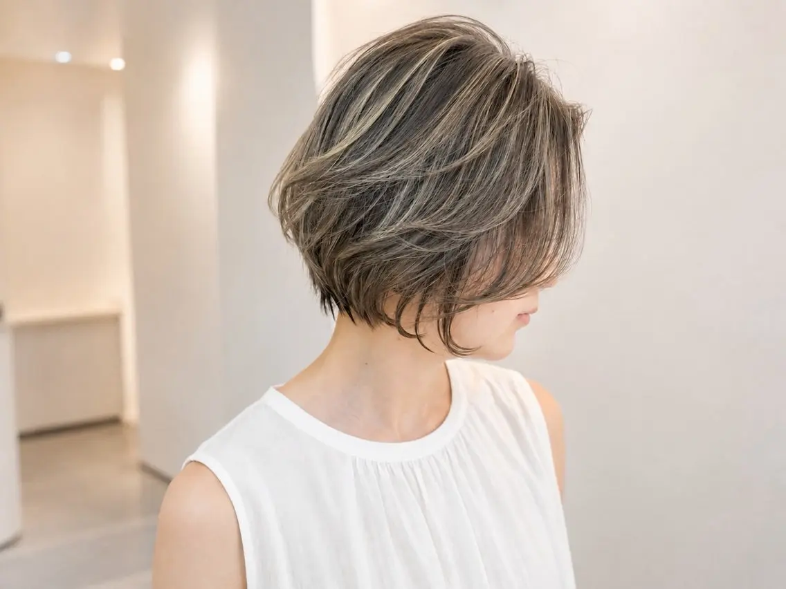 ショート カラー デザインカラー/ウル フカット/藤下慧大のヘアスタイル