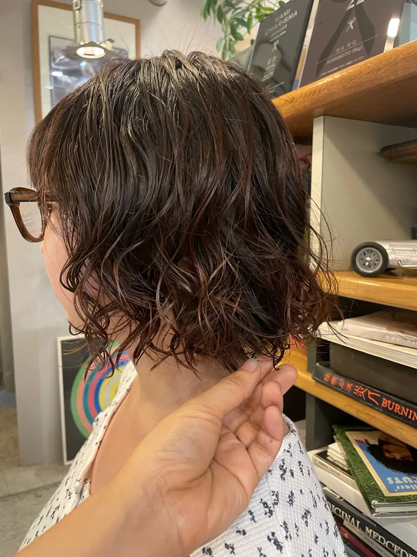 ミディアム パーマ パーマ 透明感カラー/パーマ hitomiのヘアスタイル