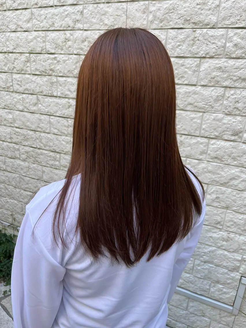 ロング カラー ブリーチ ブラウンカラー 透明感カラー オレンジ オレンジブラウン カット ヘアカラー トリートメント 無料カットモデル‪✨ ✂️Nanami🌷のヘアスタイル