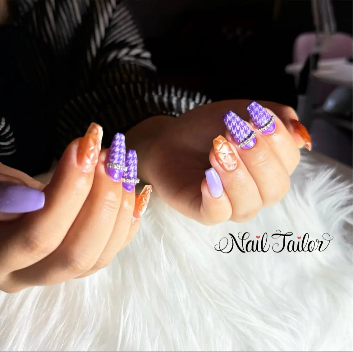 ネイル 長さ出し キラキラネイル マグネットネイル ワンカラーネイル ハンドネイル NailTailor ネイルテイラーのネイルデザイン