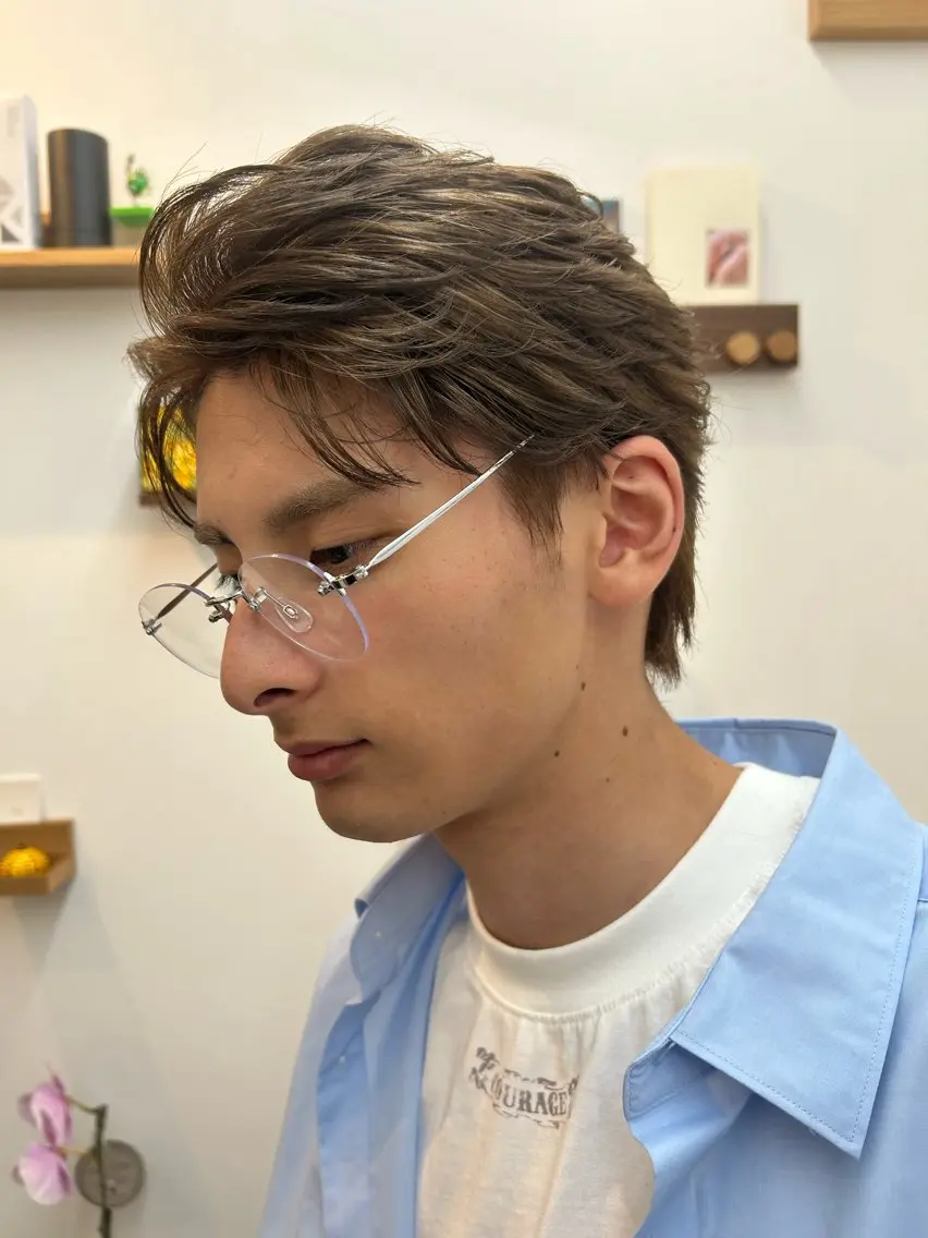 【メンズ限定‼️】王道ミルクティーカラークーポン☀️ブリーチ×カラー×カット✂️の写真