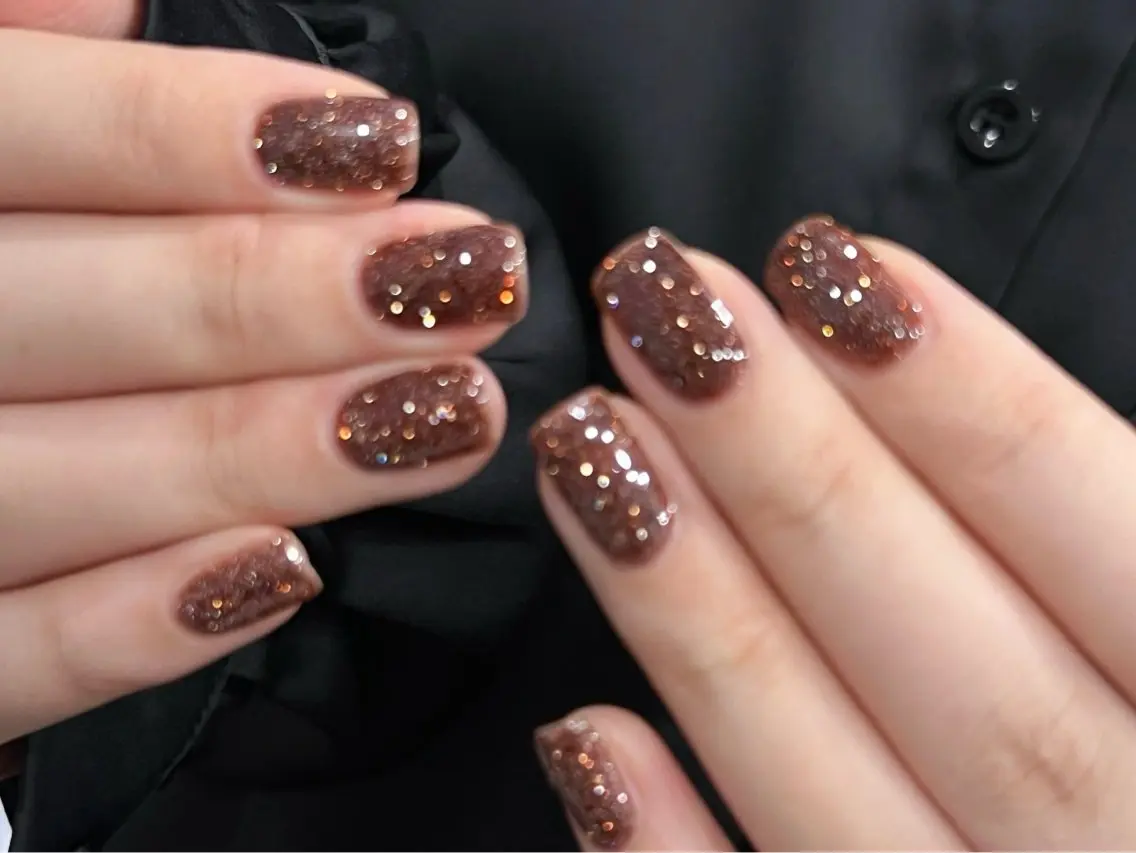 ネイル ブラウン フットネイル フレンチネイル グラデーション 氷ネイル・うるうるネイル ハンドネイル Mixx Nail_ Studioのネイルデザイン