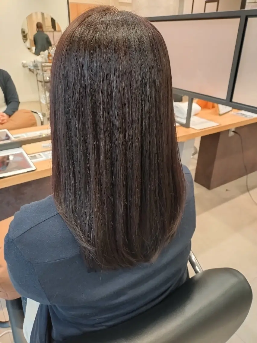 セミロング パーマ 縮毛矯正 ブランシェ小幡駅前店 永薗 光司のヘアスタイル