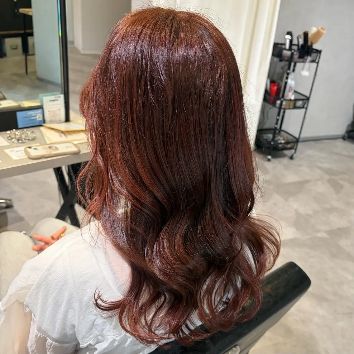 セミロング カラー ブラウンカラー ピンクカラー ピンクブラウン カット ヘアカラー トリートメント MIRUKA/ 暖色カラー/ベージュのヘアスタイル