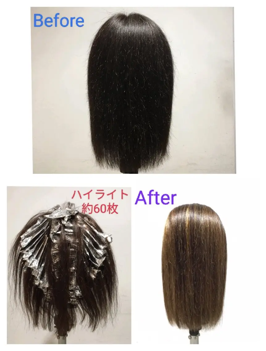 セミロング ハイライト 和佐 ももえのヘアスタイル