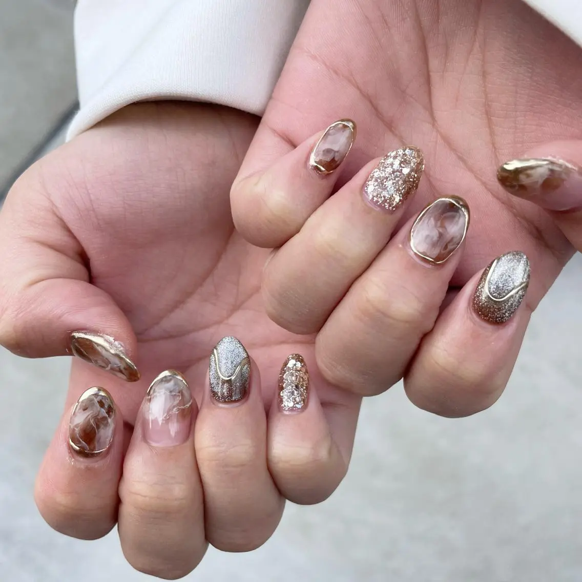 ネイル バレンタイン ハンドネイル Sea  nail by emaのネイルデザイン