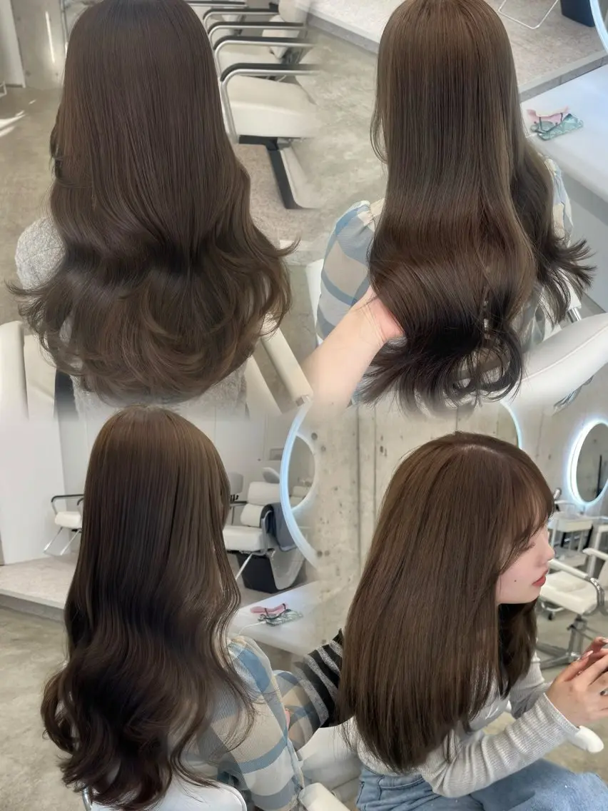 ロング レイヤーカット 透明感カラー表参道のヘアスタイル