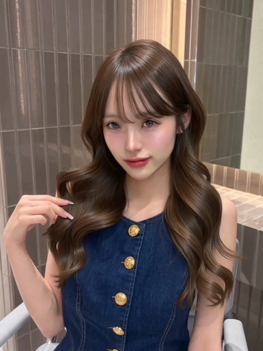 ロング カラー ワンホンヘア 渡海 みのりのヘアスタイル