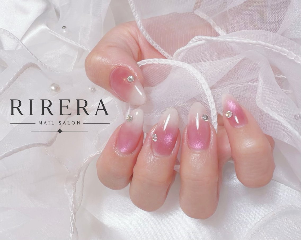 ネイル ジェルネイル マグネットネイル 持ち込み ワンホンネイル nail salon RIRERA大阪十三のネイルデザイン