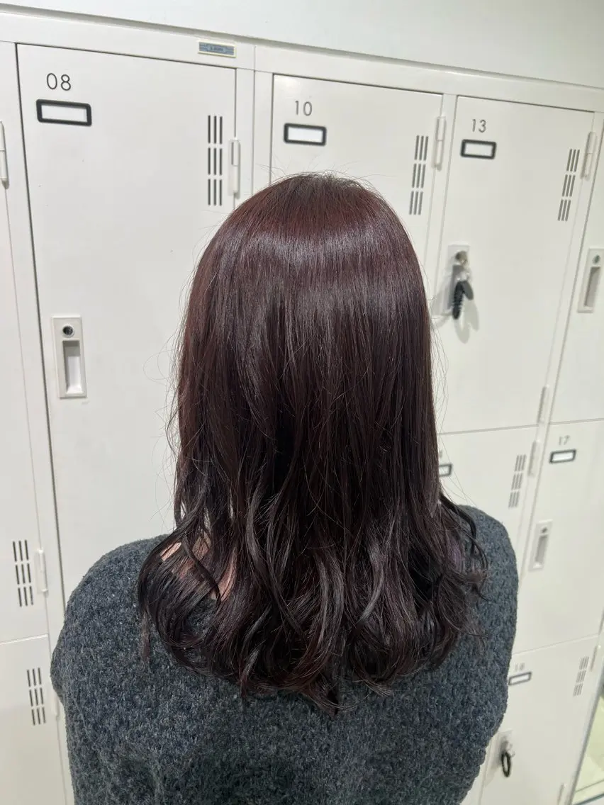 セミロング カラー ラベンダーカラー ピンクカラー ヘアカラー トリートメント 【暖色カラー特化】 中山由梨のヘアスタイル