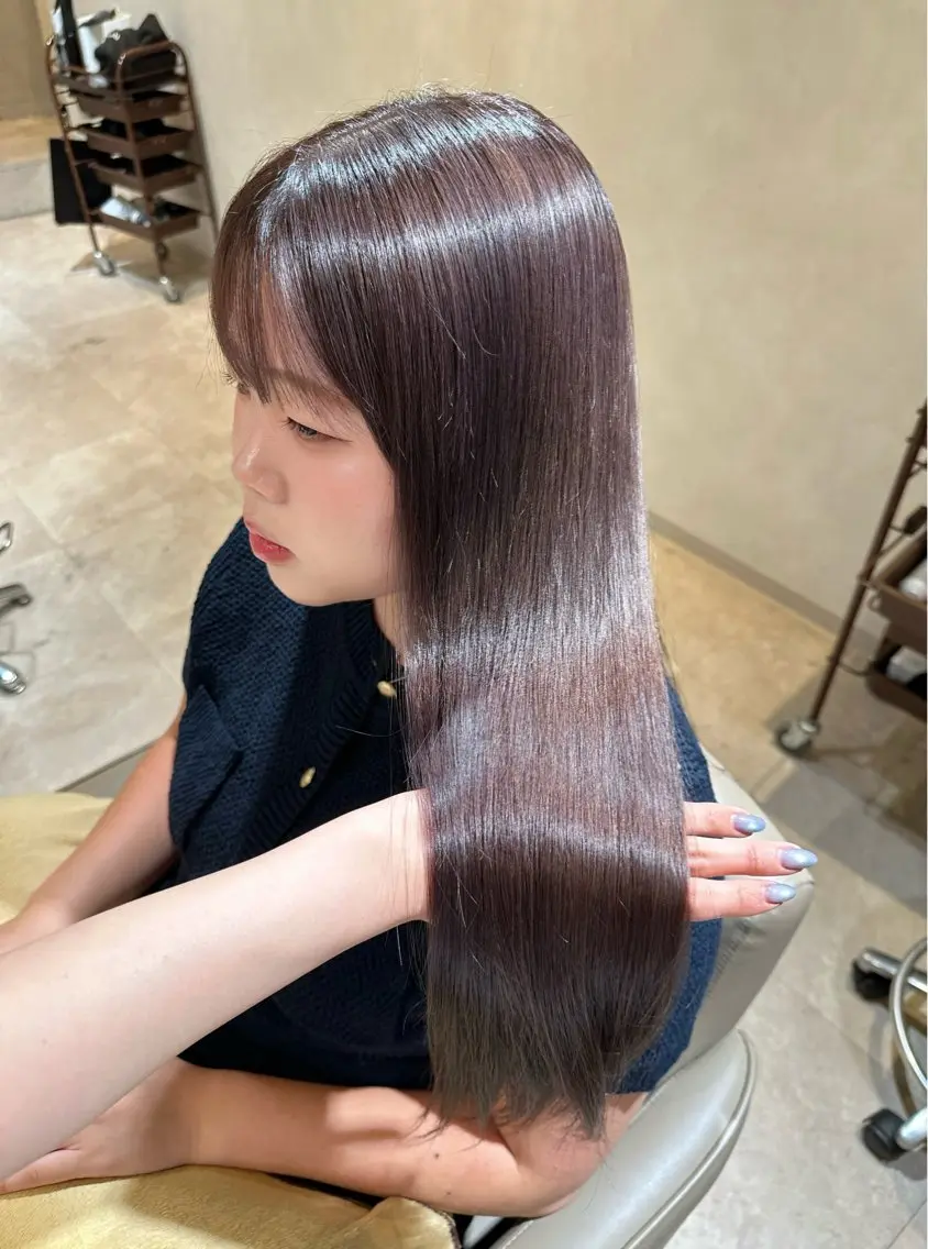 カラー ブリーチ グレージュ ラベンダーカラー ラベンダーグレージュ ラベンダーグレー ヘアカラー miyu ♡のヘアスタイル