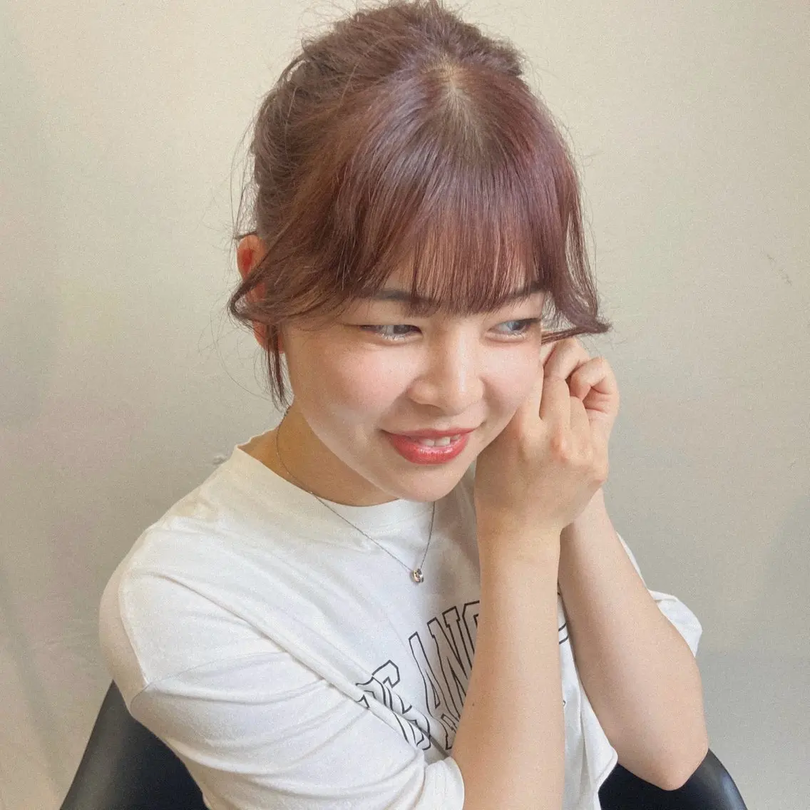 ミディアム カラー ヘアアレンジ 顔周りカット 🌼似合わせのプロ 心斎橋/rena🌼のマツエク・マツパデザイン