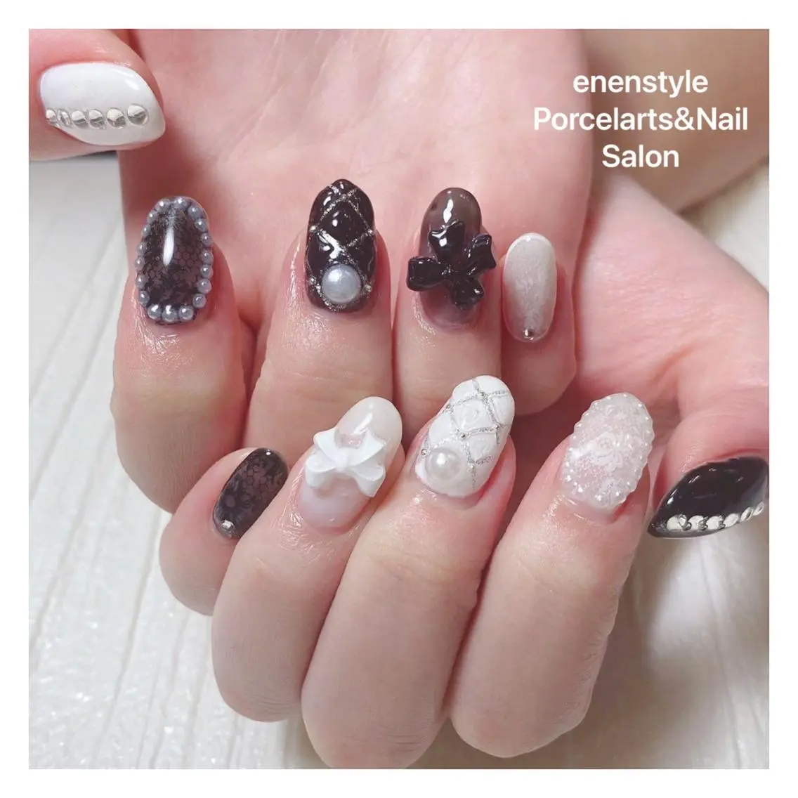 ミディアム ネイル 🐾enen style 🐾のネイルデザイン