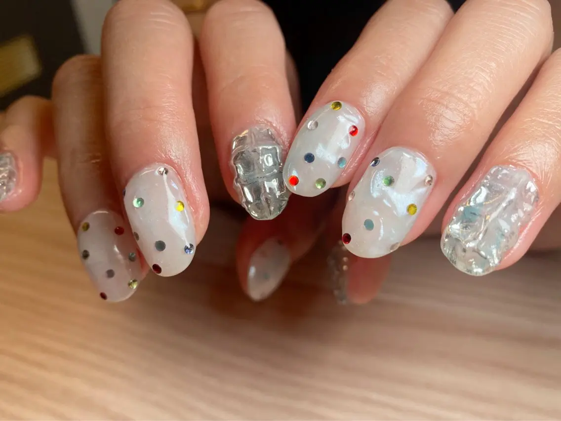 ネイル カジュアル チークネイル フットネイル フレンチネイル ジェルネイル ゆず- Nail Salonのネイルデザイン