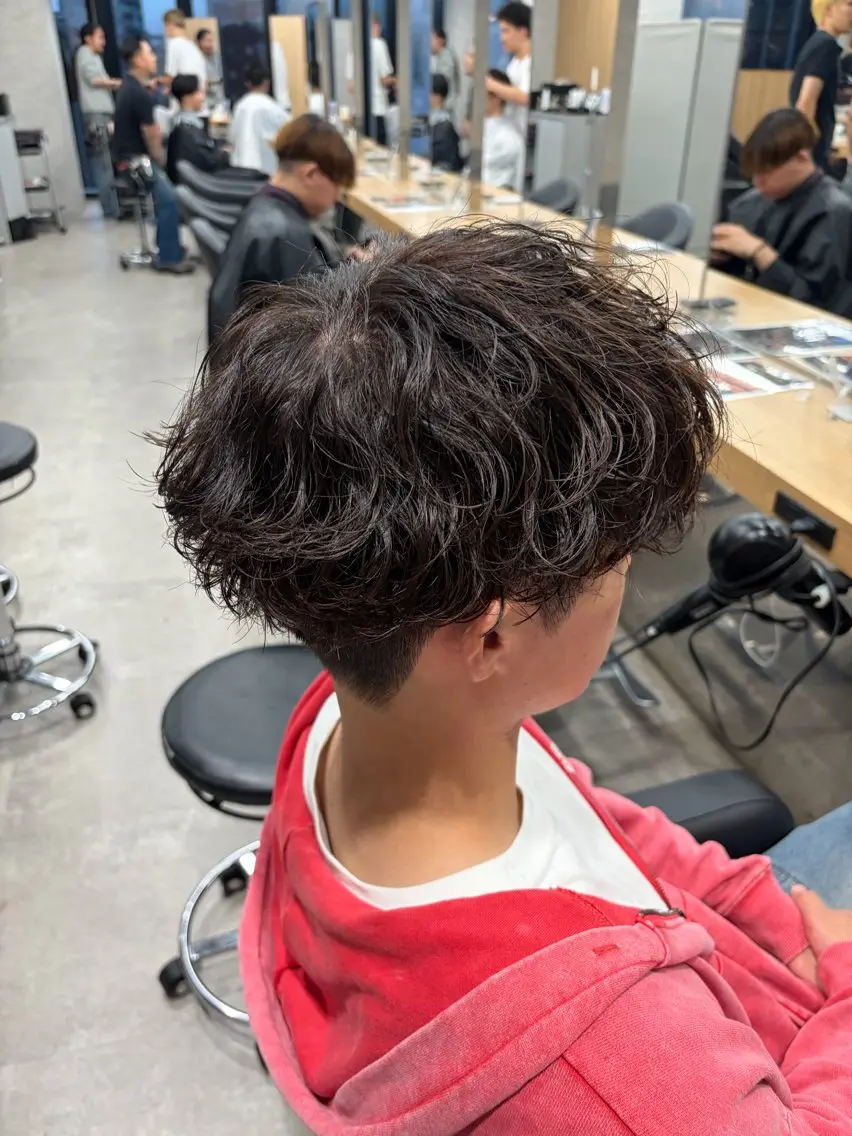 ショート パーマ メンズ メンズパーマ 波巻きパーマ カット パーマ メンズパーマカット 達人/涼のヘアスタイル