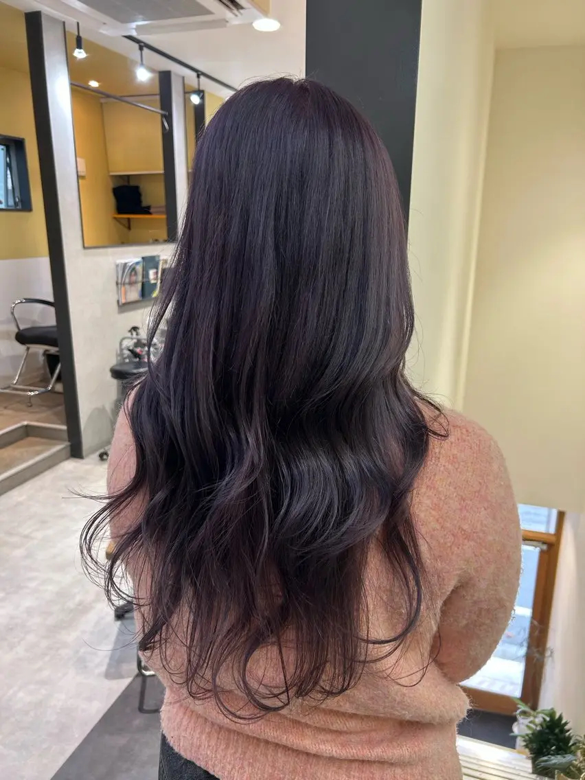 ロング カラー ブリーチ ディープラベンダー ラベンダーカラー カット ヘアカラー トリートメント hubhair レイヤー/透明感のヘアスタイル