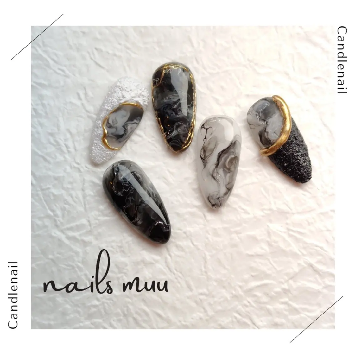 ネイル 大理石ネイル(マーブル) nails muu まゆのネイルデザイン