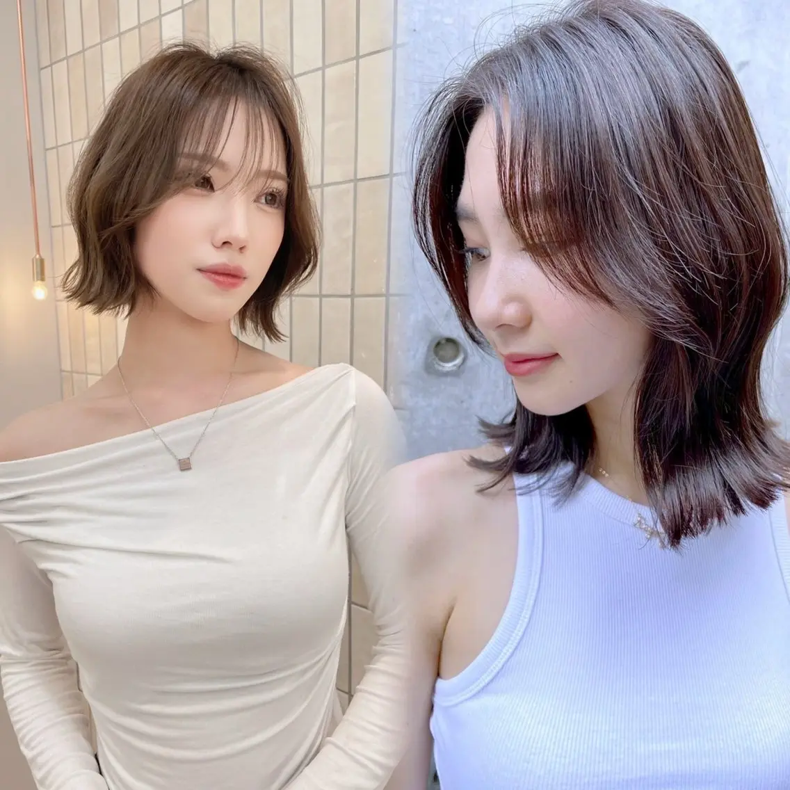 ショート ボブレイヤー ボブ レイヤーカット カット ヘアカラー HINA 仙台/ ボブ/縮毛矯正/韓国のヘアスタイル