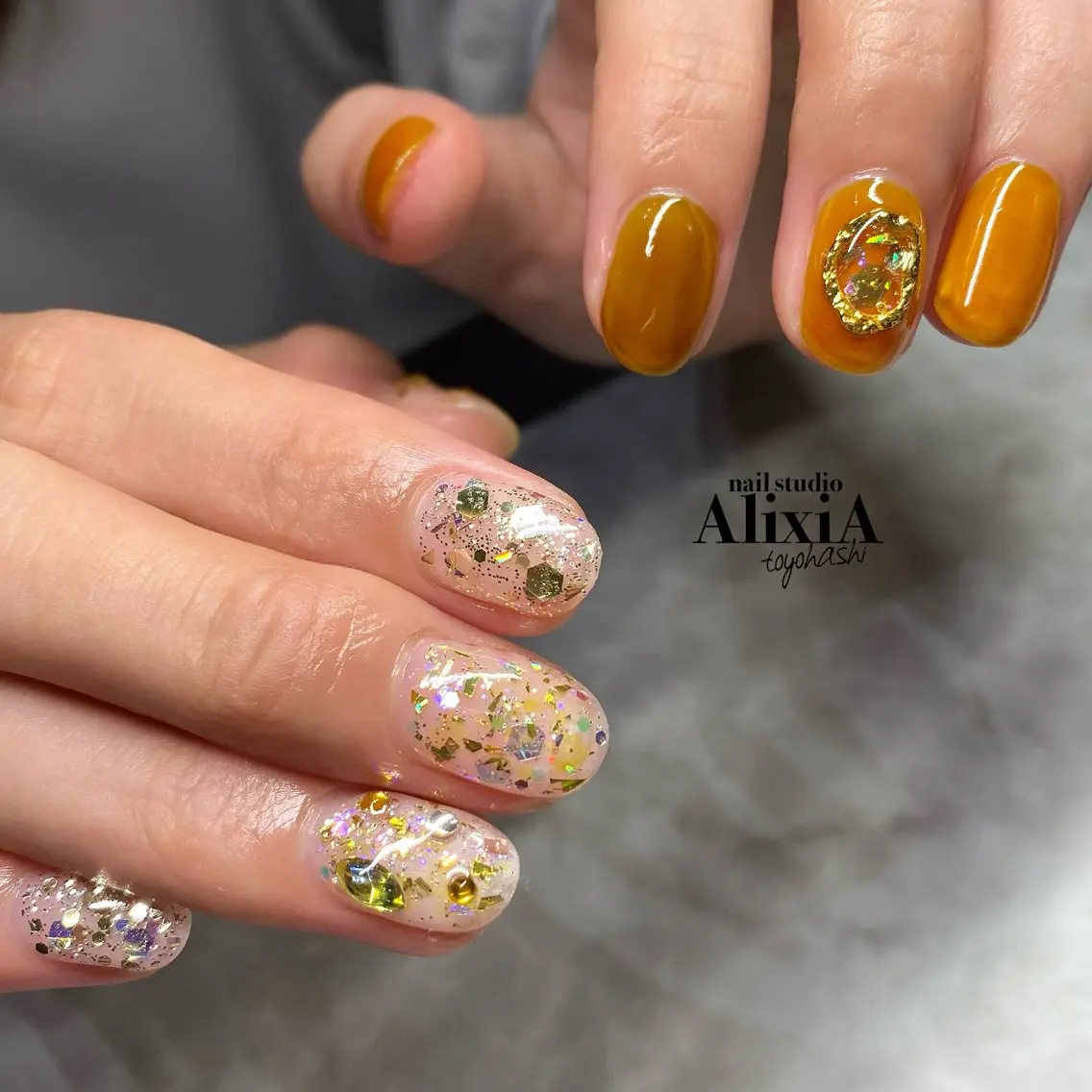 ネイル ワンカラーネイル ハンドネイル AlixiA ゆみのネイルデザイン