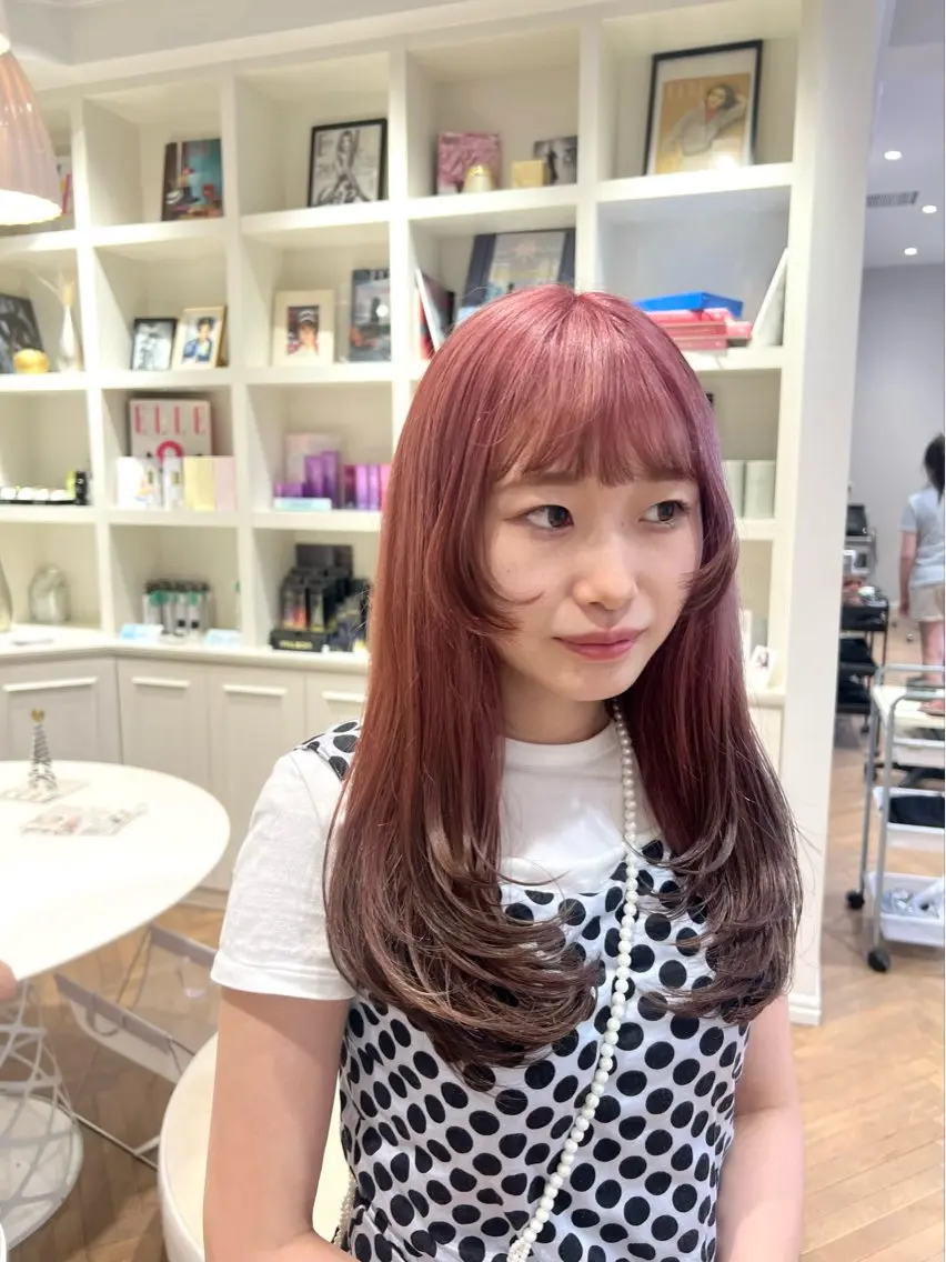 ロング カラー ベージュカラー グラデーションカラー ピンクカラー カット ヘアカラー 似合わせ/レイヤー 💟SAEのヘアスタイル