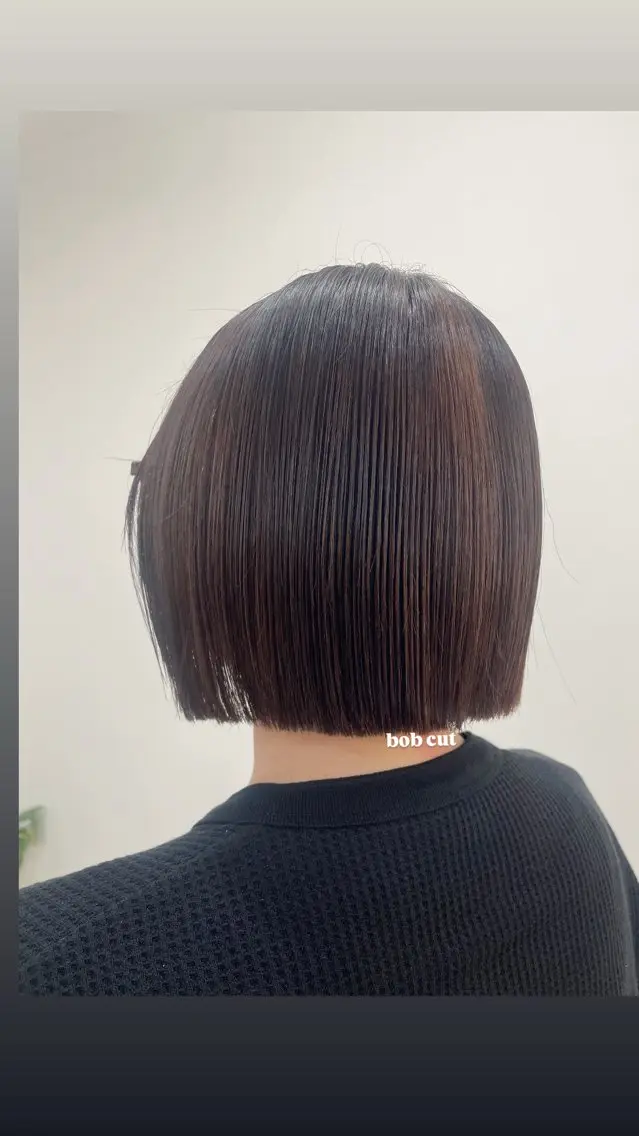 ショート 切りっぱなしボブ ボブ 川下 葉音のヘアスタイル