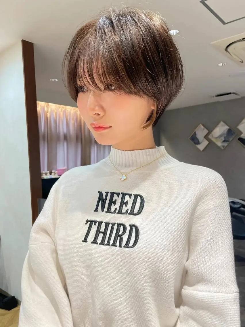 ショート カット ヘアカラー トリートメント Aster 店長 れおんのヘアスタイル