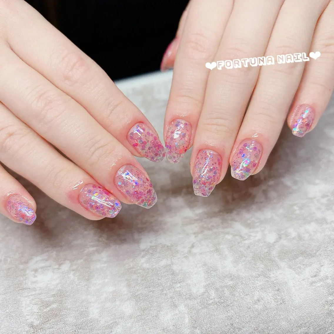 ネイル ラメ(グリッター) Nail •Head スパFortunaのネイルデザイン