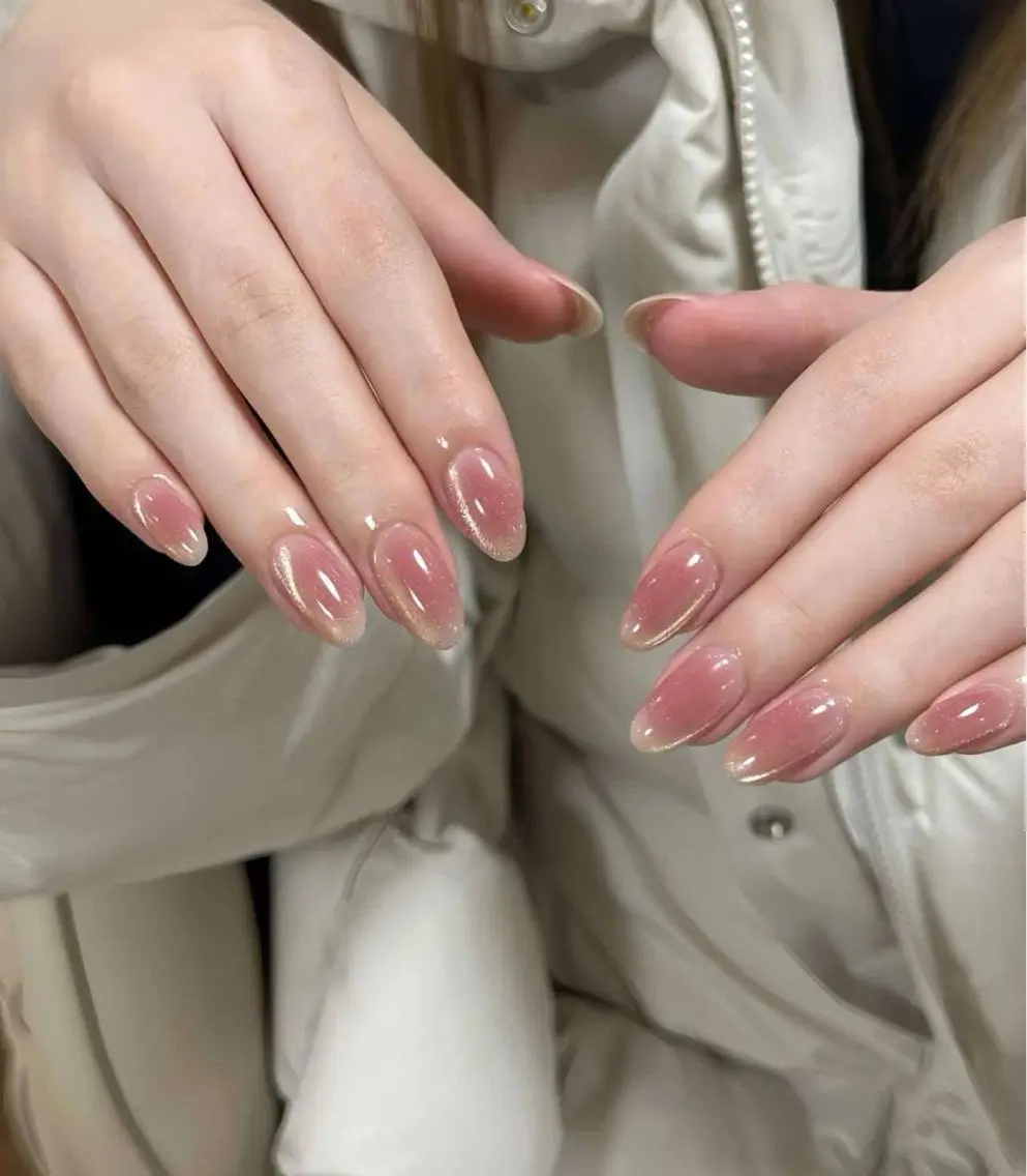 ネイル ブルー カジュアル ニュアンスネイル ショートネイル 夏ネイル ハンドネイル ハンドケア Yuzuchi Nailのネイルデザイン