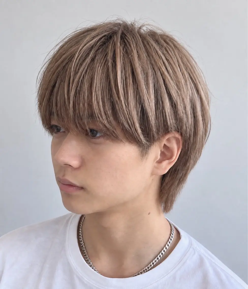 カラー メンズ ベージュカラー ミルクティーベージュ カット ヘアカラー トリートメント ブリーチなしWカラー メンズカット✨ワタベのヘアスタイル