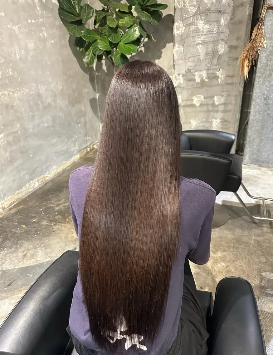ロング パープルカラー ヘアカラー ami 🪷ワンカラーのヘアスタイル