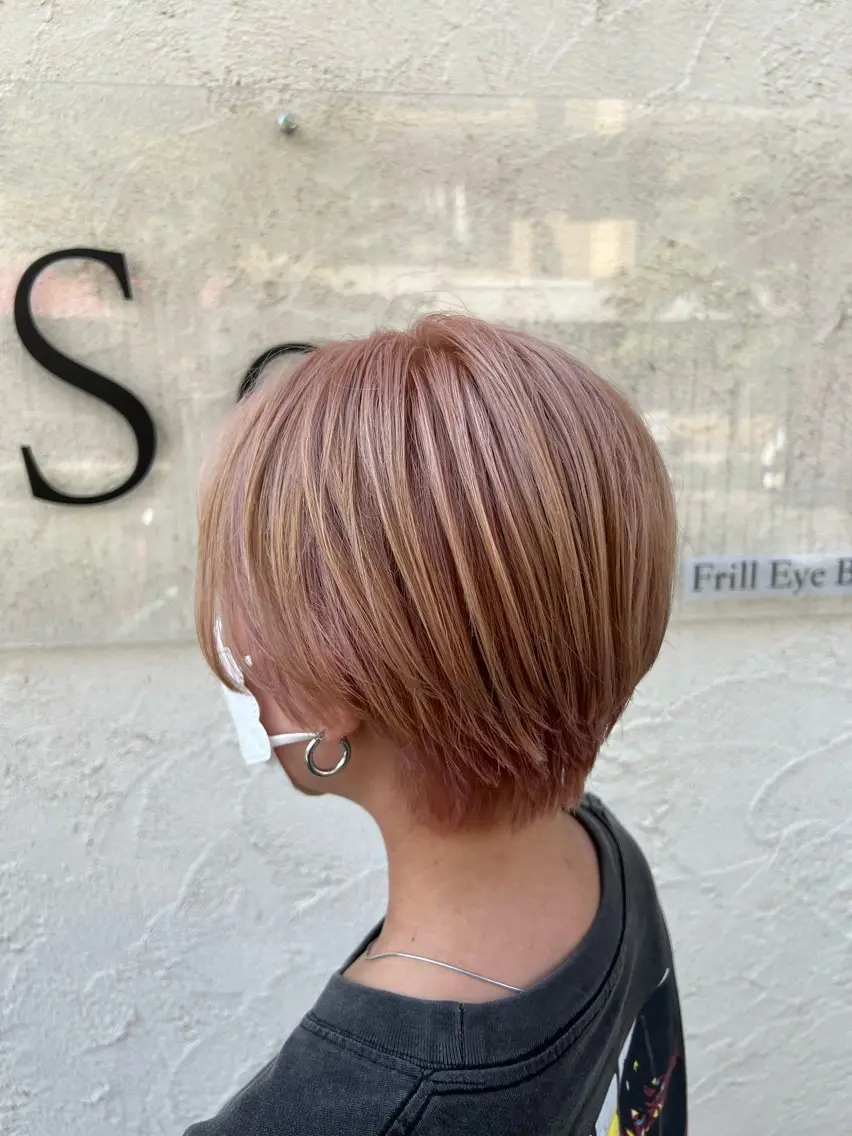 ショート カラー ブリーチ 似合わせカット ヘアカラー 似合わせ/ カラー.岡田友仁のヘアスタイル
