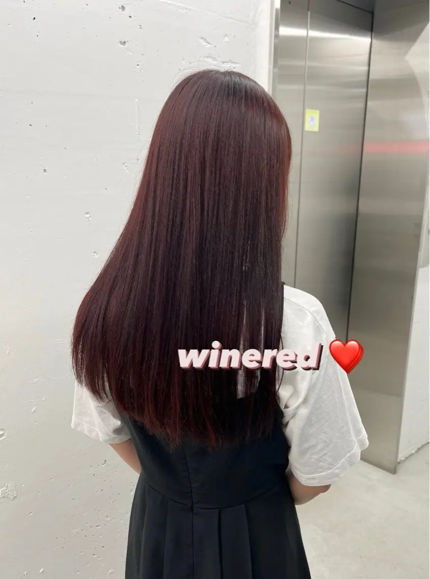 ロング カラー レッドカラー 🫧‪Ameri🫧 Emma ecoleのヘアスタイル