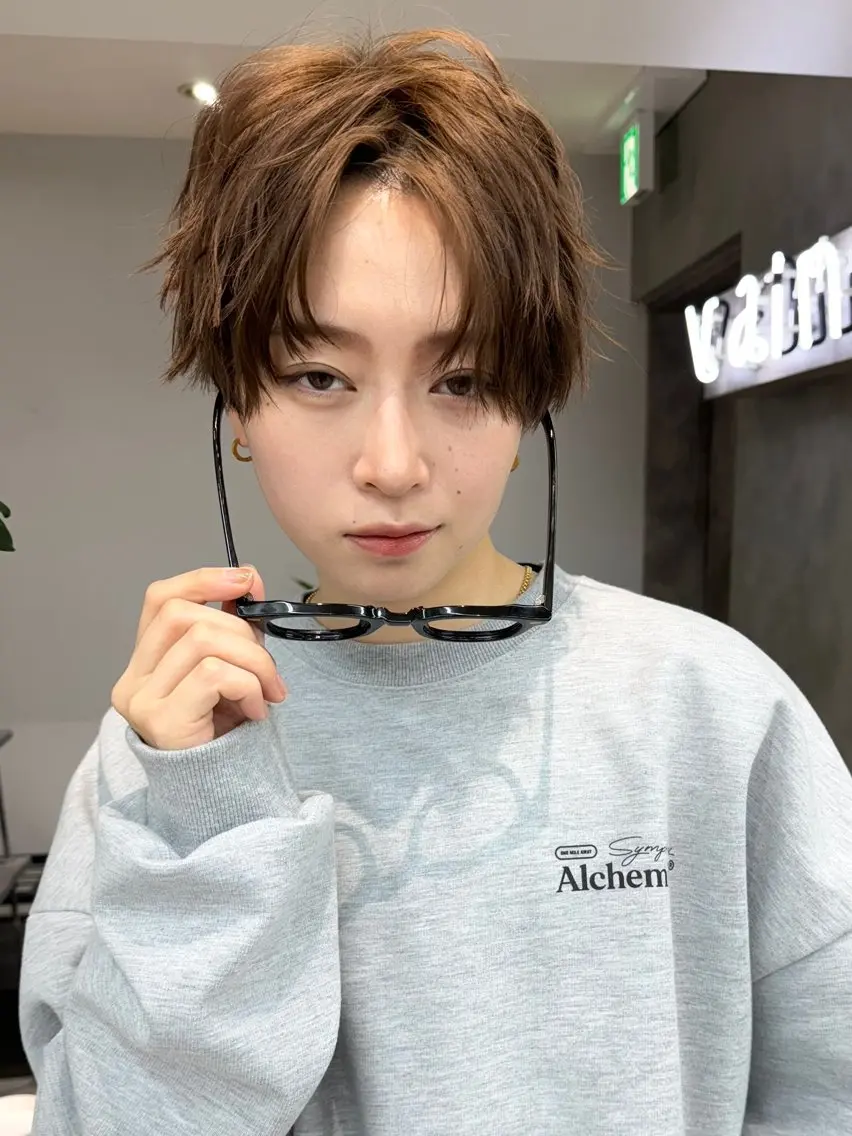 カラー パーマ ヘアアレンジ メンズ 渋谷  中性ヘア あかりのヘアスタイル