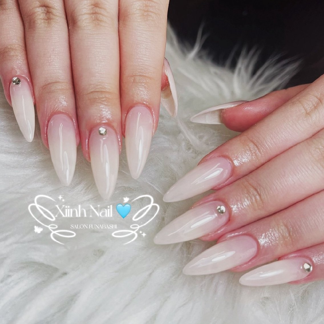 ネイル チークネイル 桜ネイル 長さ出し フットネイル ジェルネイル ハンドネイル XIINHNAIL 船橋店　馬詰ちゃんのネイルデザイン