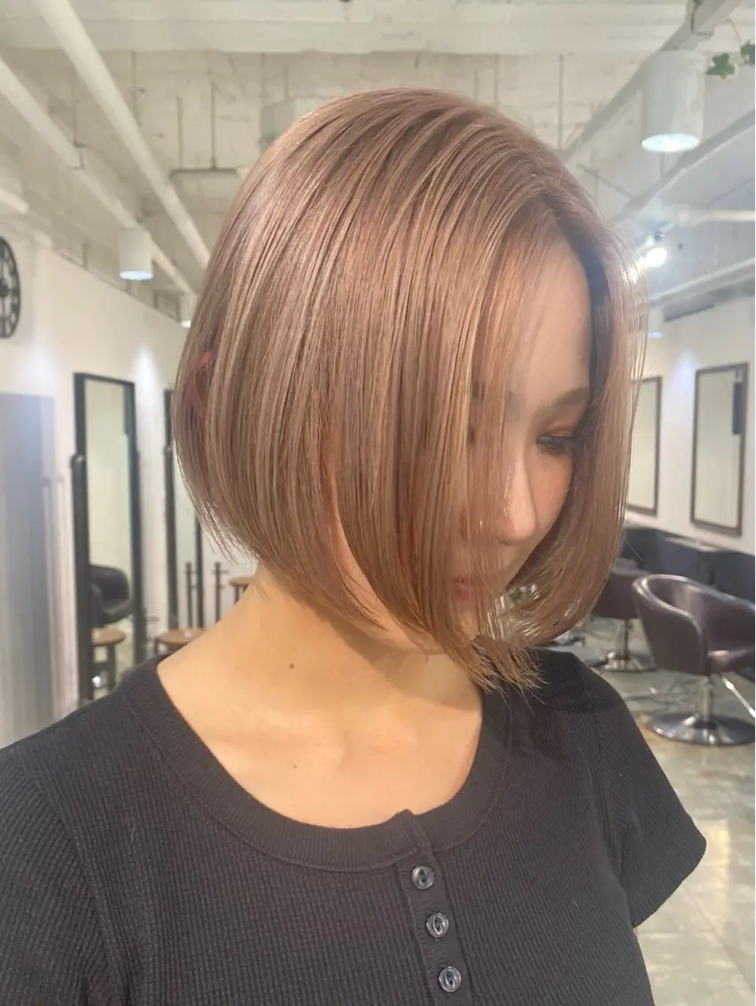 ショート ヘアカラー トリートメント ハッシュカット /レイヤー/大阪中津のヘアスタイル