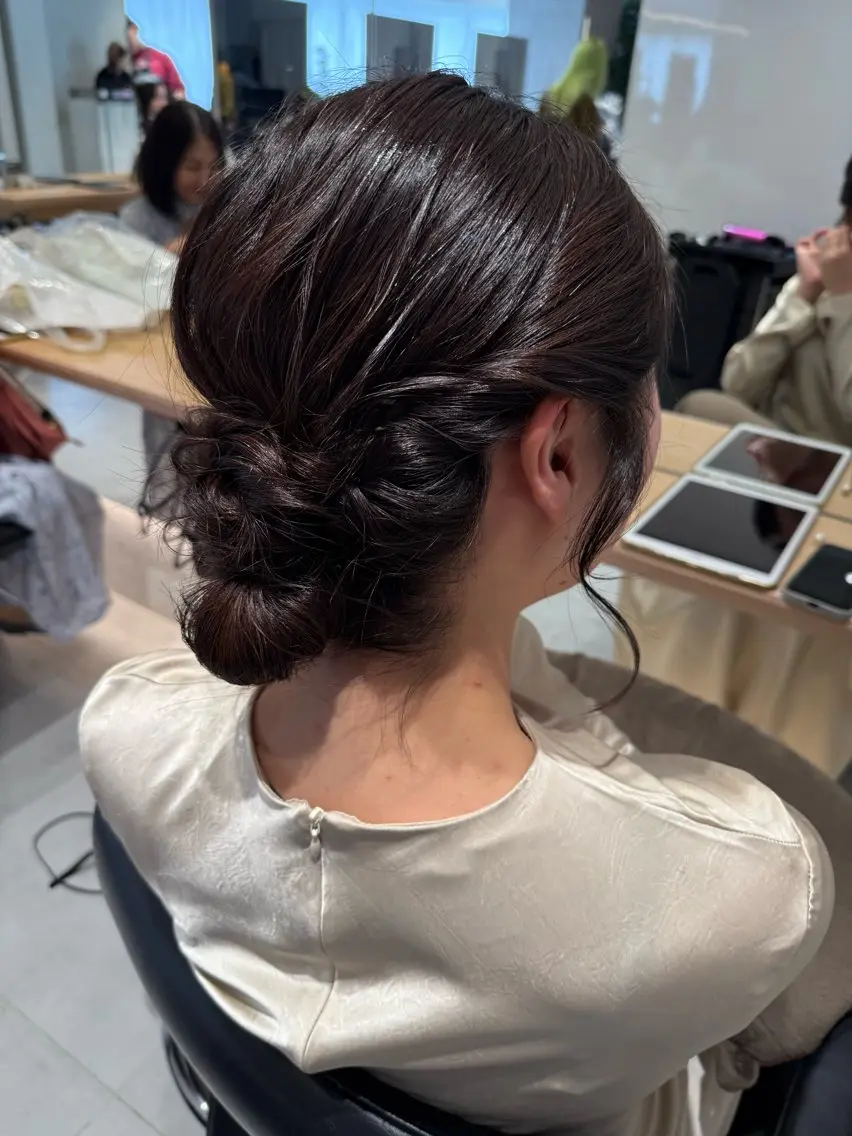 ヘアアレンジ 結婚式・ブライダル ヘアセット オリーブ透明感カラー 表参道/MIKUのヘアスタイル
