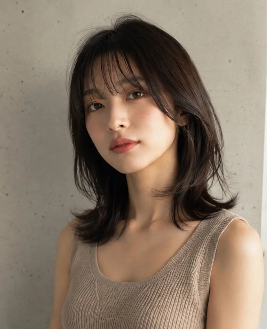 セミロング 🐾 脱白髪染め 篠崎🐾のヘアスタイル