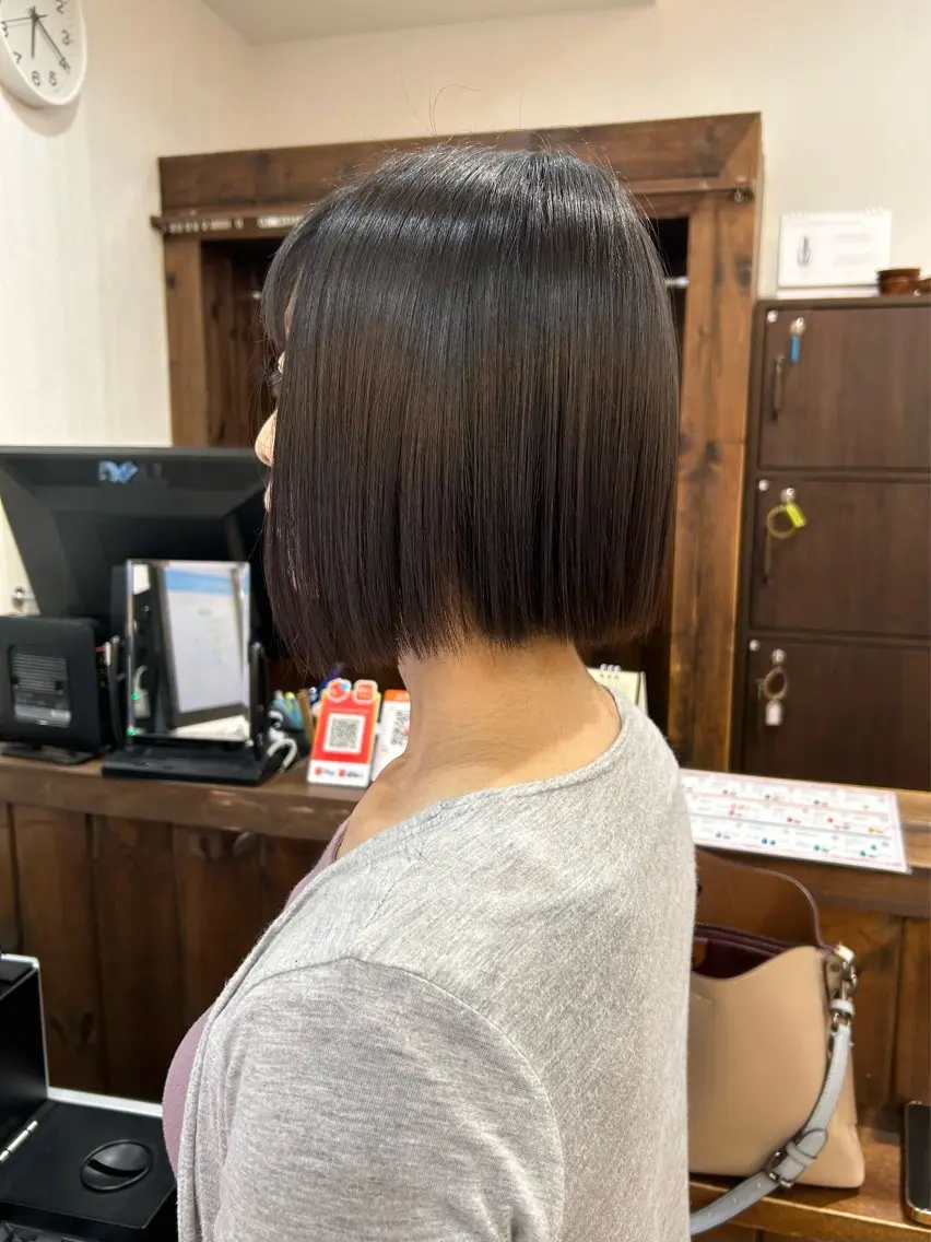 ミディアム ボブ ヘアカラー 🦋メンズカット/パ ーマモデル紀輔🦋のヘアスタイル