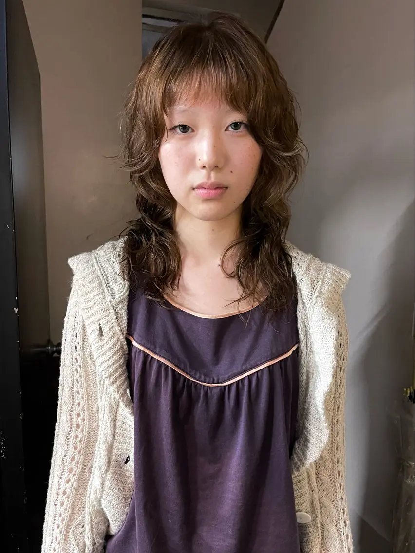 ミディアム パーマ カット パーマ トリートメント ヘアセット 安部佑哉/ハイトーン /グランジ/レイヤーのヘアスタイル
