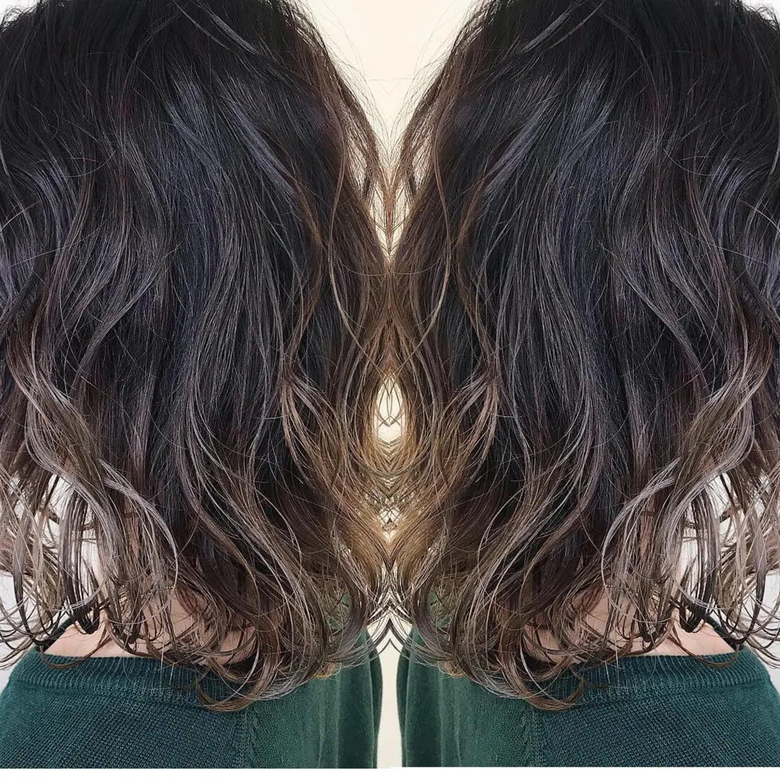 ミディアム カラー カット ヘアカラー トリートメント Lien 深井店のヘアスタイル