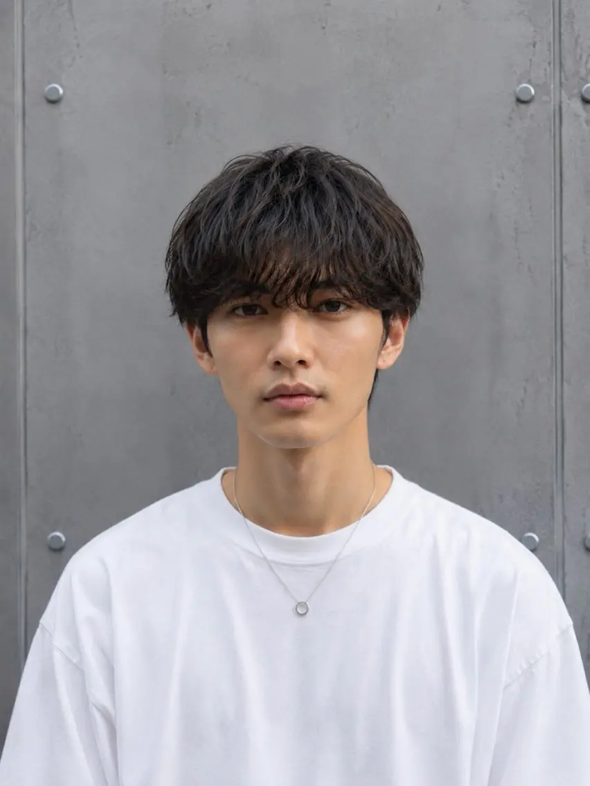 ミディアム パーマ メンズ ミディアムパーマ メンズパーマ カット パーマ トリートメント メンズの悩み解決専門 柏パーマ職人/曽我尾のヘアスタイル